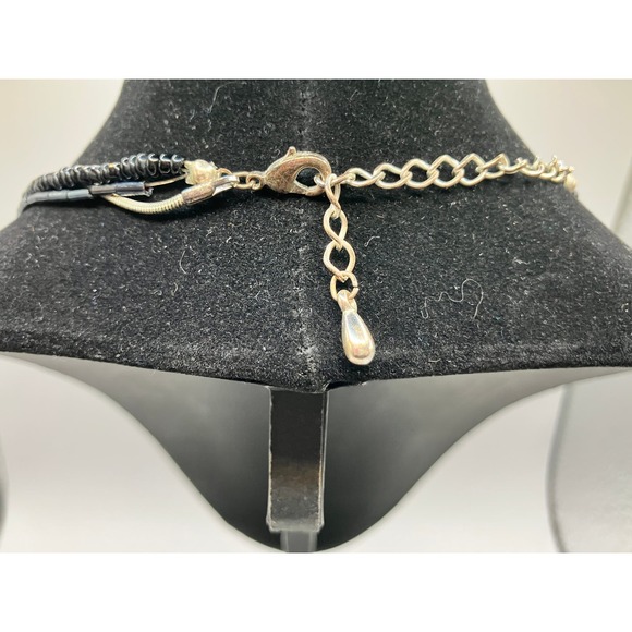 3 Strand Black Different Type Beads and Snake Chain Necklace! - Picture 5 of 6